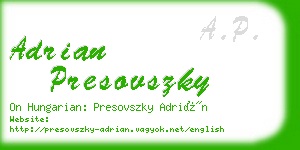 adrian presovszky business card